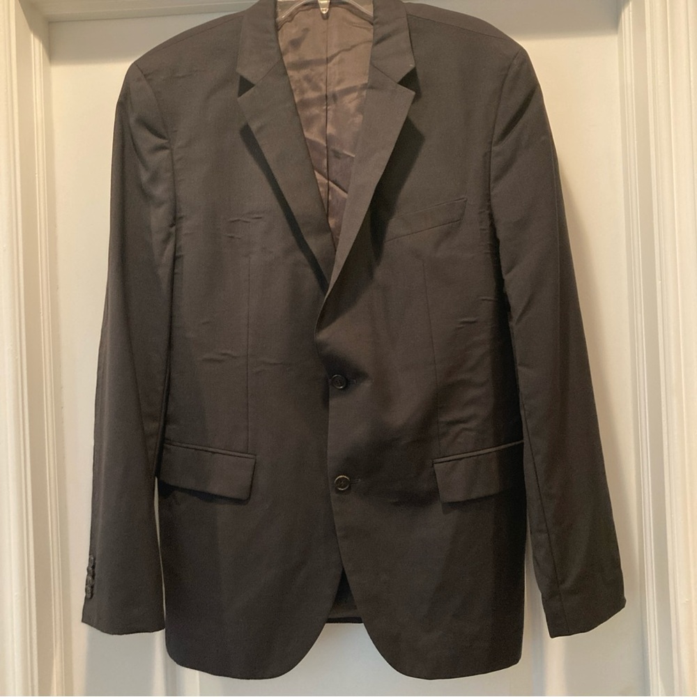 Hugo Boss Blazer Mens Blazer Jacket 42R Black Super 100 Wool Two Button